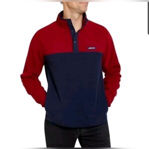 Lands' End Fleece Large Red And Navy